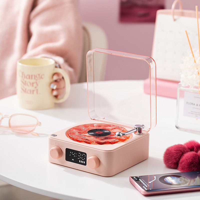 Waves Vinyl Player Portable Speaker with White Noise Dynamic RGB Light Retro Vintage Sleep Aid Turntable Speaker Home Theater Waves Vinyl Player Portable Speaker with White Noise Dynamic RGB Light Retro Vintage Sleep Aid Turntable Speaker Home Theater